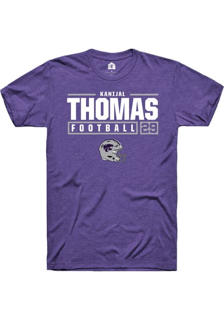 Kanijal Thomas Purple K-State Wildcats NIL Stacked Box Short Sleeve T Shirt