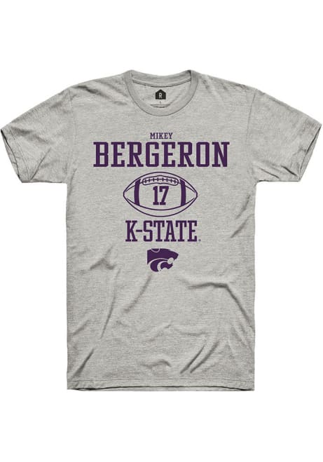 Mikey Bergeron Ash K-State Wildcats NIL Sport Icon Short Sleeve T Shirt