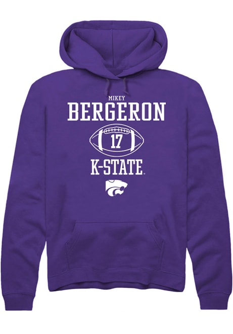 Mikey Bergeron Rally Mens Purple K-State Wildcats NIL Sport Icon Hooded Sweatshirt