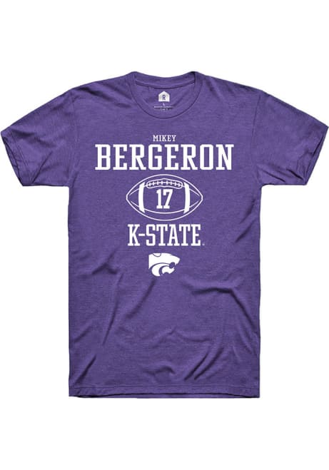Mikey Bergeron Purple K-State Wildcats NIL Sport Icon Short Sleeve T Shirt