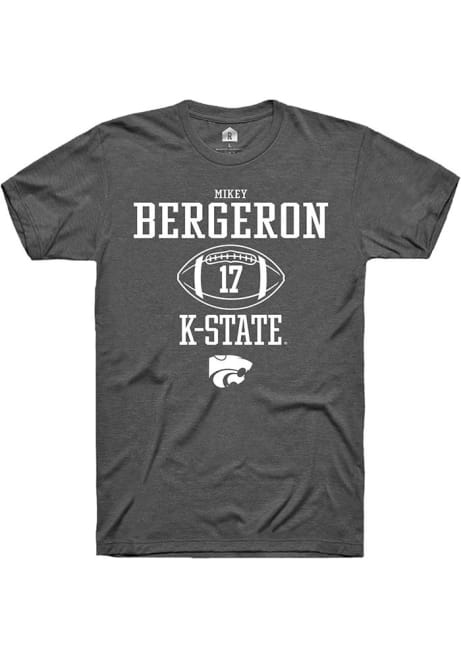 Mikey Bergeron Grey K-State Wildcats NIL Sport Icon Short Sleeve T Shirt