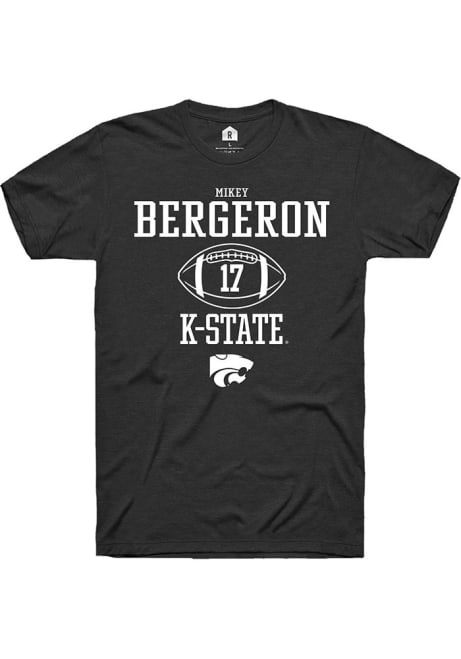 Mikey Bergeron Black K-State Wildcats NIL Sport Icon Short Sleeve T Shirt