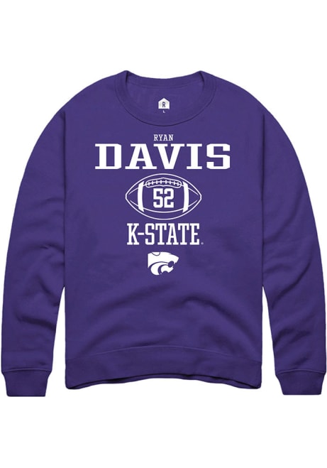 Ryan Davis Rally Mens Purple K-State Wildcats NIL Sport Icon Crew Sweatshirt