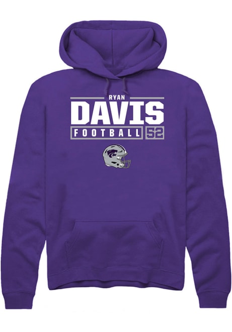 Ryan Davis Rally Mens Purple K-State Wildcats NIL Stacked Box Hooded Sweatshirt