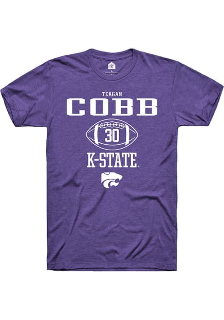 Teagan Cobb Purple K-State Wildcats NIL Sport Icon Short Sleeve T Shirt