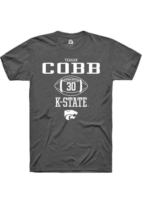 Teagan Cobb Dark Grey K-State Wildcats NIL Sport Icon Short Sleeve T Shirt