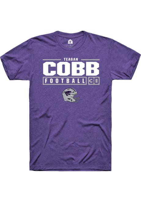 Teagan Cobb Purple K-State Wildcats NIL Stacked Box Short Sleeve T Shirt
