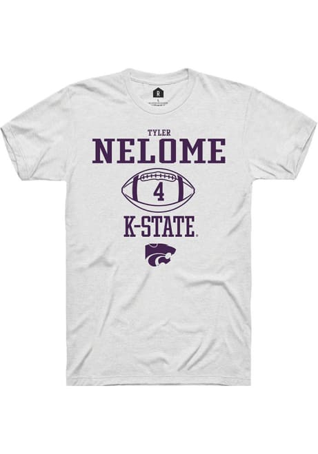 Tyler Nelome White K-State Wildcats NIL Sport Icon Short Sleeve T Shirt