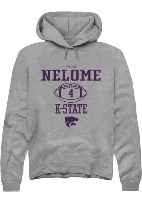 Tyler Nelome Rally Mens Graphite K-State Wildcats NIL Sport Icon Hooded Sweatshirt