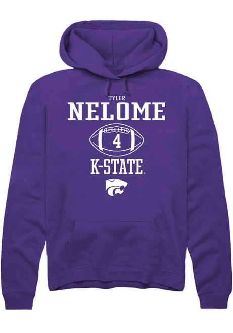 Tyler Nelome Rally Mens Purple K-State Wildcats NIL Sport Icon Hooded Sweatshirt