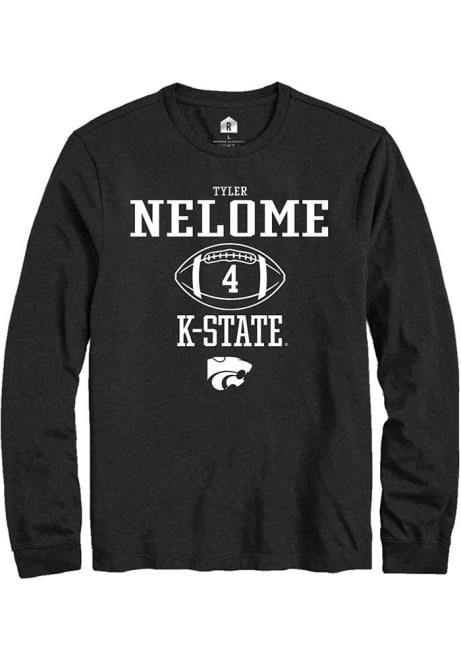 Tyler Nelome Rally Mens Black K-State Wildcats NIL Sport Icon Tee