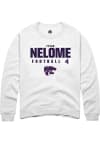 Main image for Tyler Nelome Rally Mens White K-State Wildcats NIL Stacked Box Crew Sweatshirt