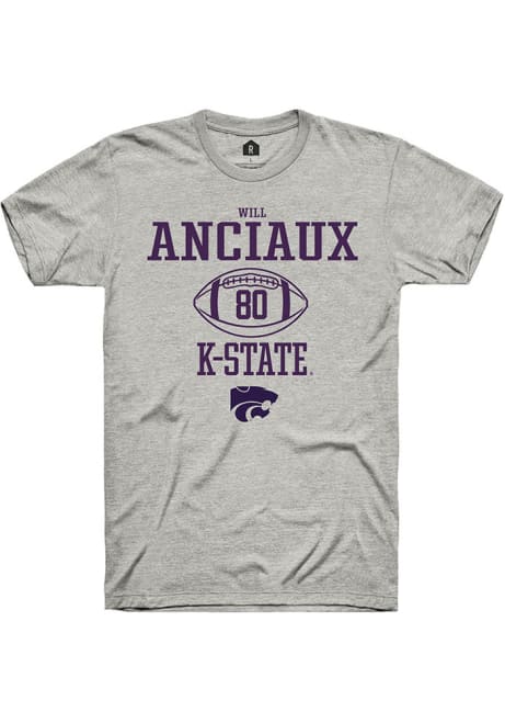 Will Anciaux Ash K-State Wildcats NIL Sport Icon Short Sleeve T Shirt