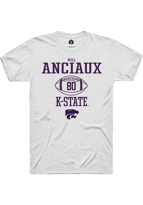 Will Anciaux White K-State Wildcats NIL Sport Icon Short Sleeve T Shirt