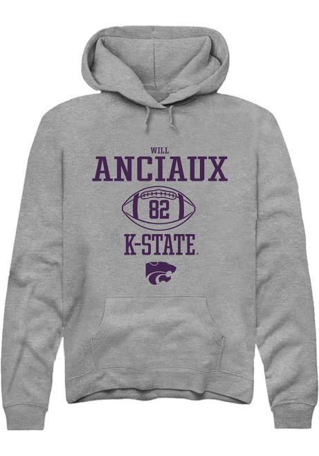 Will Anciaux Rally Mens Graphite K-State Wildcats NIL Sport Icon Hooded Sweatshirt