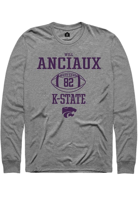 Will Anciaux Rally Mens Graphite K-State Wildcats NIL Sport Icon Tee