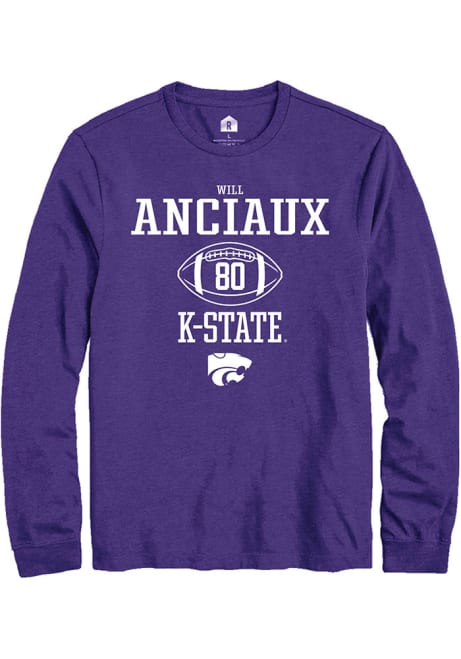 Will Anciaux Rally Mens Purple K-State Wildcats NIL Sport Icon Tee