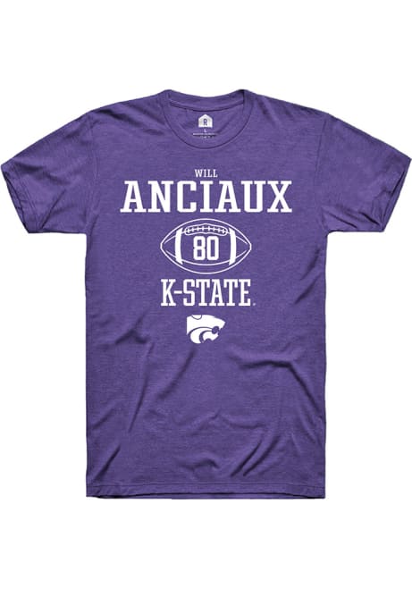 Will Anciaux Purple K-State Wildcats NIL Sport Icon Short Sleeve T Shirt
