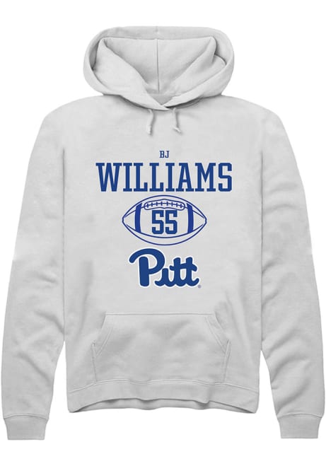 Bj Williams Rally Mens White Pitt Panthers NIL Sport Icon Hooded Sweatshirt