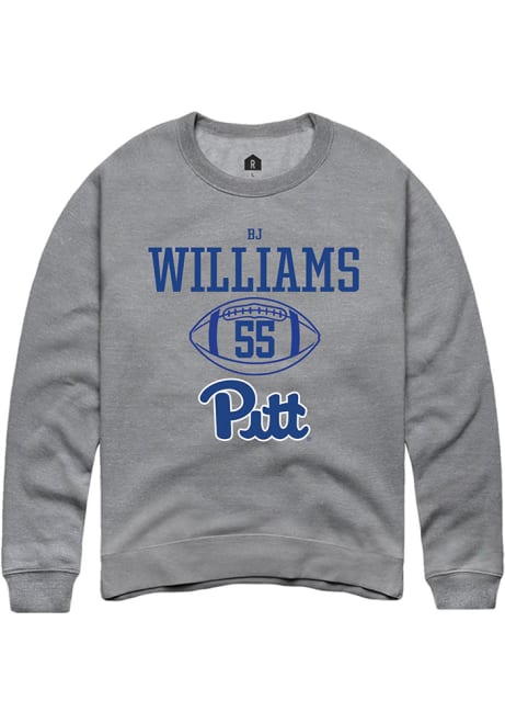 Bj Williams Rally Mens Graphite Pitt Panthers NIL Sport Icon Crew Sweatshirt