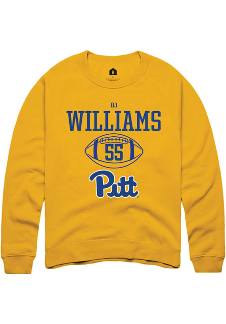 Bj Williams Rally Mens Gold Pitt Panthers NIL Sport Icon Crew Sweatshirt