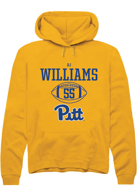 Bj Williams Rally Mens Gold Pitt Panthers NIL Sport Icon Hooded Sweatshirt