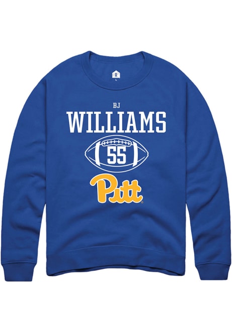 Bj Williams Rally Mens Blue Pitt Panthers NIL Sport Icon Crew Sweatshirt