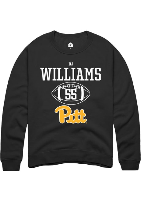 Bj Williams Rally Mens Black Pitt Panthers NIL Sport Icon Crew Sweatshirt