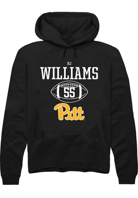 Bj Williams Rally Mens Black Pitt Panthers NIL Sport Icon Hooded Sweatshirt