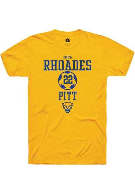 Emma Rhoades Gold Pitt Panthers NIL Sport Icon Short Sleeve T Shirt