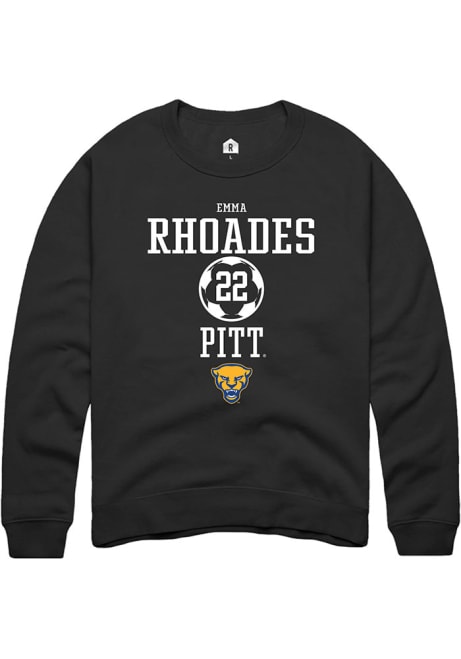 Emma Rhoades Rally Mens Black Pitt Panthers NIL Sport Icon Crew Sweatshirt