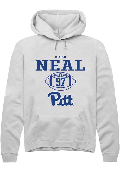 Isaiah Neal Rally Mens White Pitt Panthers NIL Sport Icon Hooded Sweatshirt