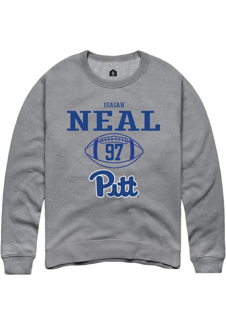 Isaiah Neal Rally Mens Graphite Pitt Panthers NIL Sport Icon Crew Sweatshirt