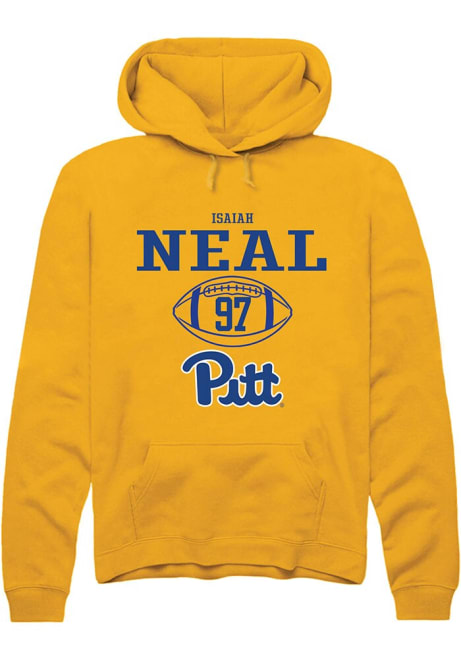 Isaiah Neal Rally Mens Gold Pitt Panthers NIL Sport Icon Hooded Sweatshirt