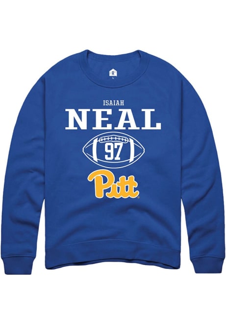 Isaiah Neal Rally Mens Blue Pitt Panthers NIL Sport Icon Crew Sweatshirt