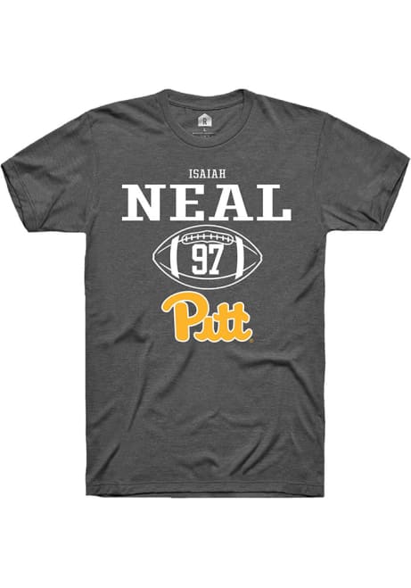 Isaiah Neal Dark Grey Pitt Panthers NIL Sport Icon Short Sleeve T Shirt