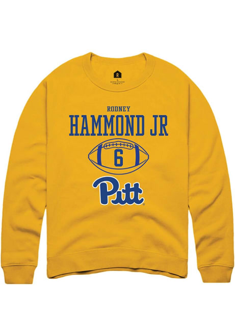 Rodney Hammond Jr. Rally Mens Gold Pitt Panthers NIL Sport Icon Design Crew Sweatshirt