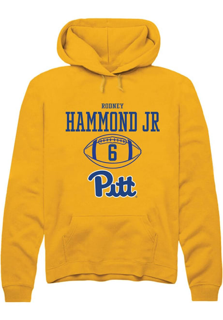 Rodney Hammond Jr. Rally Mens Gold Pitt Panthers NIL Sport Icon Hooded Sweatshirt