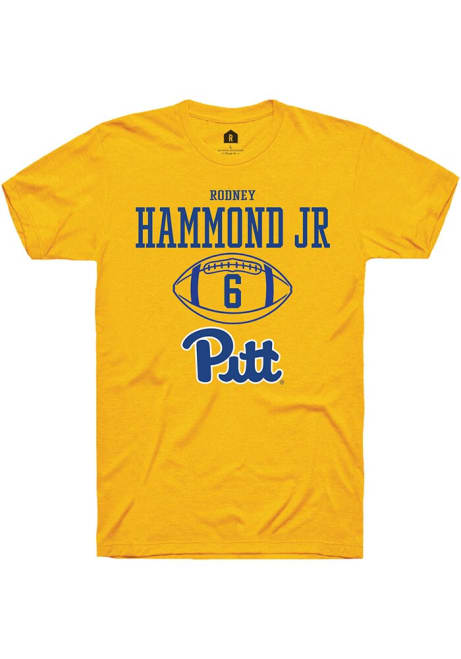 Rodney Hammond Jr. Gold Pitt Panthers NIL Sport Icon Short Sleeve T Shirt