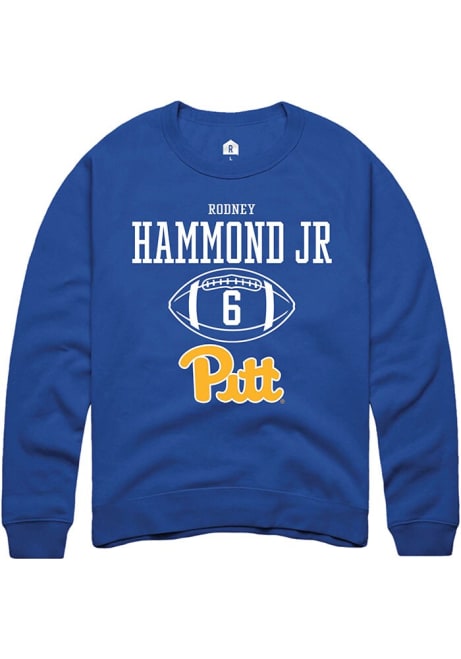 Rodney Hammond Jr. Rally Mens Blue Pitt Panthers NIL Sport Icon Crew Sweatshirt