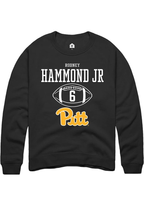 Rodney Hammond Jr. Rally Mens Black Pitt Panthers NIL Sport Icon Design Crew Sweatshirt