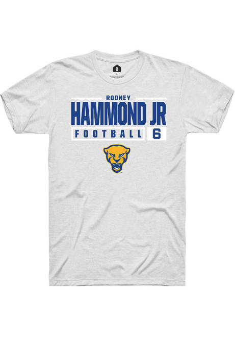 Rodney Hammond Jr. White Pitt Panthers NIL Stacked Box Short Sleeve T Shirt