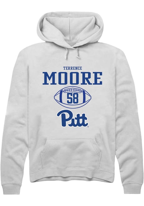 Terrence Moore Rally Mens White Pitt Panthers NIL Sport Icon Hooded Sweatshirt