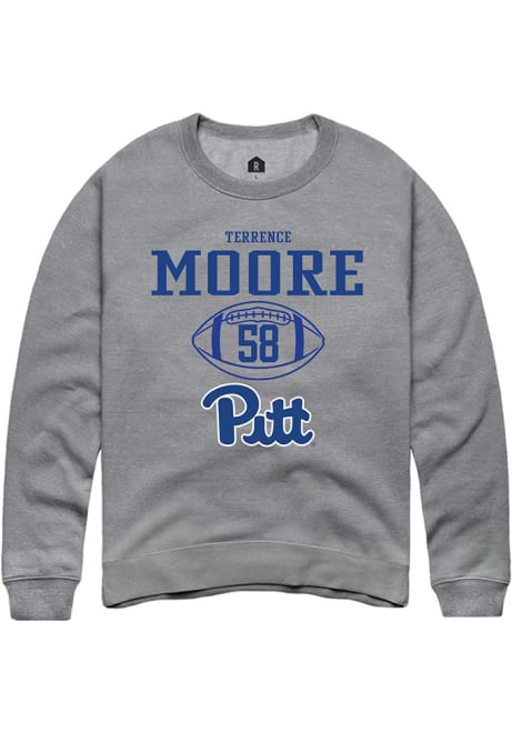 Terrence Moore Rally Mens Graphite Pitt Panthers NIL Sport Icon Crew Sweatshirt