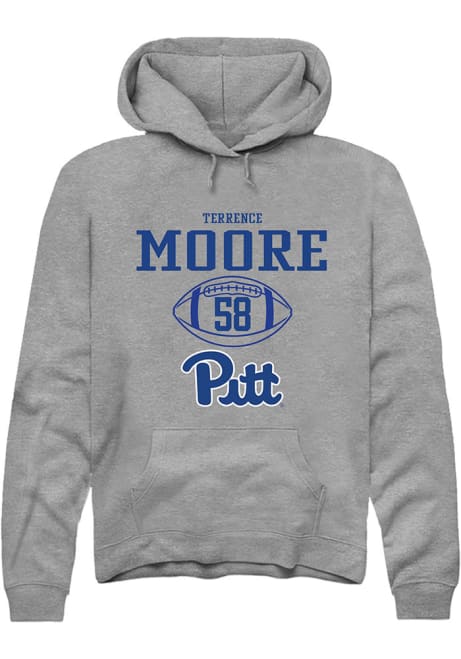 Terrence Moore Rally Mens Graphite Pitt Panthers NIL Sport Icon Hooded Sweatshirt