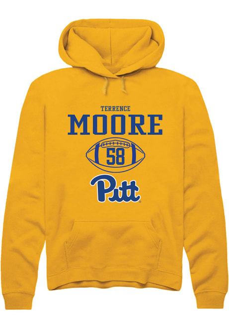 Terrence Moore Rally Mens Gold Pitt Panthers NIL Sport Icon Hooded Sweatshirt