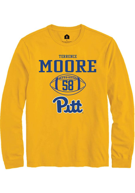 Terrence Moore Rally Mens Gold Pitt Panthers NIL Sport Icon Tee