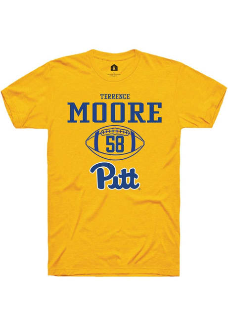 Terrence Moore Gold Pitt Panthers NIL Sport Icon Short Sleeve T Shirt