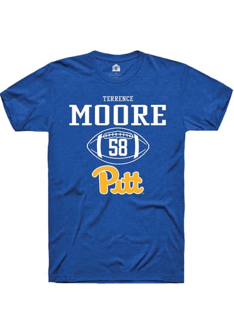 Terrence Moore Blue Pitt Panthers NIL Sport Icon Short Sleeve T Shirt