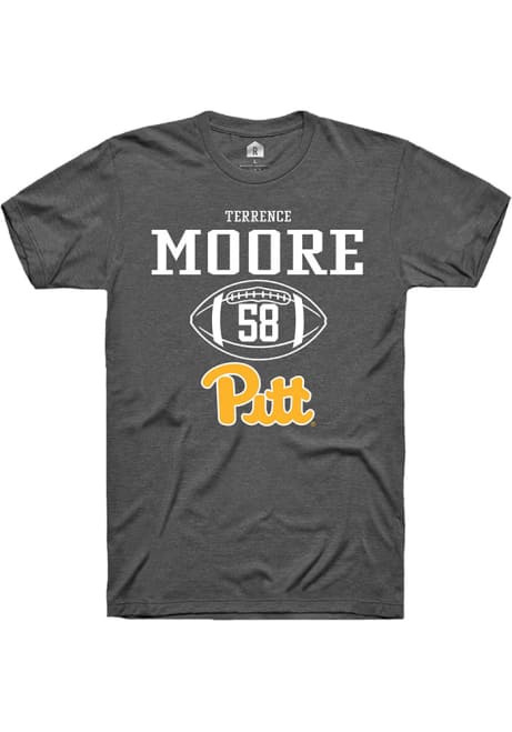 Terrence Moore Dark Grey Pitt Panthers NIL Sport Icon Short Sleeve T Shirt